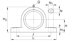 直立式軸承座單元 RASEY40-TV-VA, 塑料軸承座，內圈帶平頭螺釘?shù)耐馇蛎媲蜉S承，耐腐蝕設計，R密封