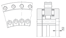 轉(zhuǎn)臺軸承 RTC325, 雙列，用于絲杠安裝