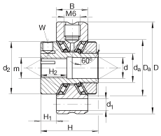 推力錐形保持架滾針軸承 ZAXFM0535, 雙向，預載