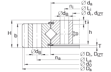交叉滾子軸承 XA120235-N, 有外齒，兩側(cè)唇密封