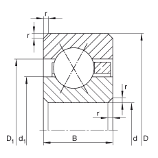薄截面軸承 CSXG180, 四點接觸球軸承，類型X，運行溫度 -54°C 到 +120°C