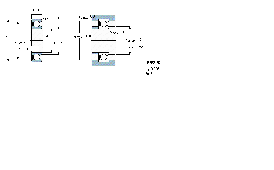 SKF 深溝球軸承, 單列, 單面密封件6200-RSH樣本圖片