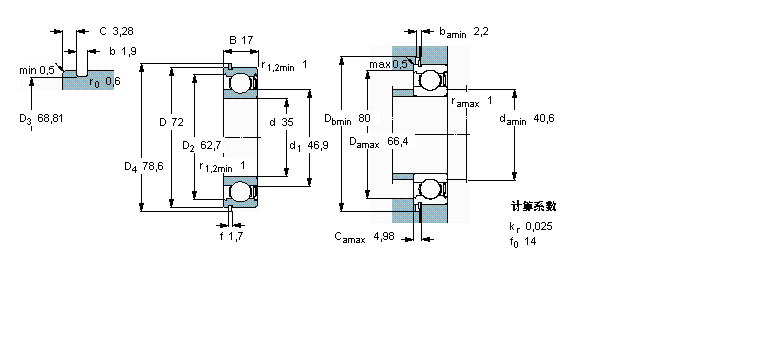 SKF 深溝球軸承, 單列，帶止動(dòng)環(huán)槽, 單面防塵罩6207-ZNR樣本圖片