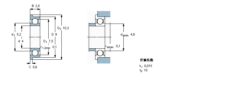 SKF 深溝球軸承, 單列，不銹鋼，帶法蘭, 無密封件W618/4R樣本圖片