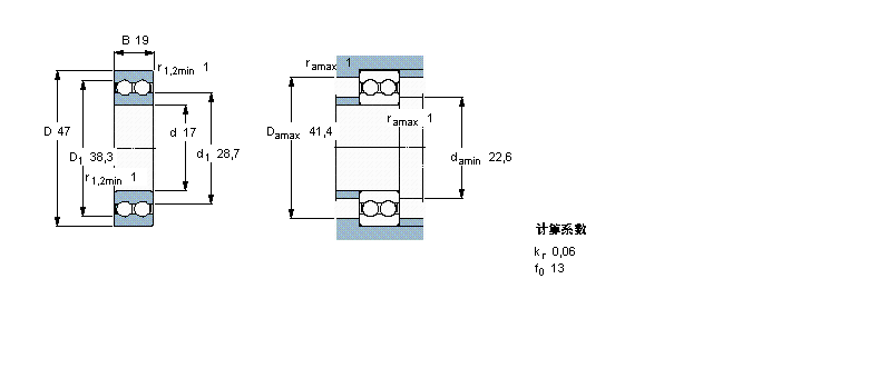 SKF 深溝球軸承, 雙列4303ATN9樣本圖片
