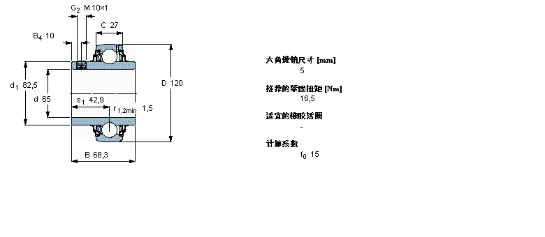 SKF Y-軸承, 帶平頭螺釘鎖定的, YAR 2-2RFYAR213-2RF樣本圖片