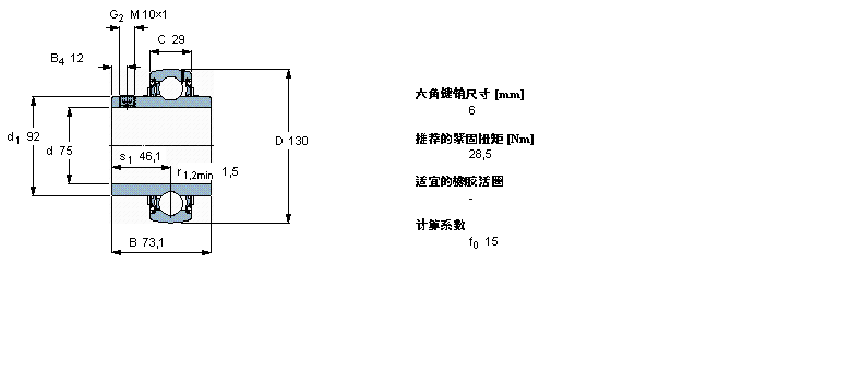 SKF Y-軸承, 帶平頭螺釘鎖定的, YAR 2-2FYAR215-2F樣本圖片