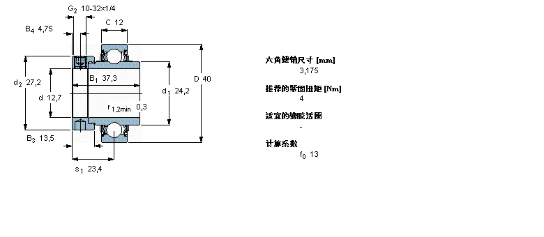 SKF Y-軸承, 帶偏心鎖定環(huán)的, YEL 2-2FCWYEL203-008-2FCW樣本圖片