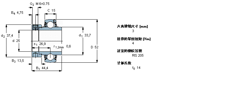 SKF Y-軸承, 帶偏心鎖定環(huán)的, YEL 2-2FYEL205-2F樣本圖片