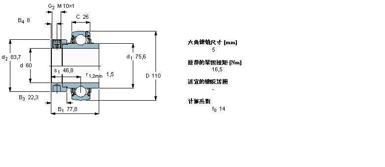 SKF Y-軸承, 帶偏心鎖定環(huán)的, YEL 2-2FYEL212-2F樣本圖片