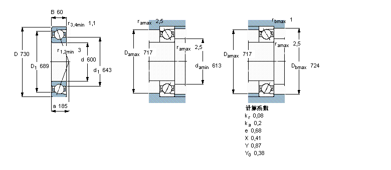 SKF 角接觸球軸承, 單列718/600AC/VQ074樣本圖片