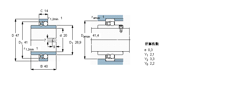 SKF 自調(diào)心球軸承, 圓柱孔和圓錐孔, 寬內(nèi)圈11204ETN9樣本圖片