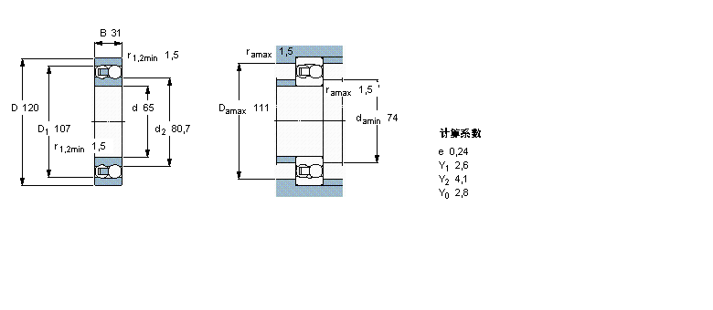 SKF 自調(diào)心球軸承, 圓柱孔和圓錐孔, 圓柱型內(nèi)孔, 無密封件2213ETN9樣本圖片