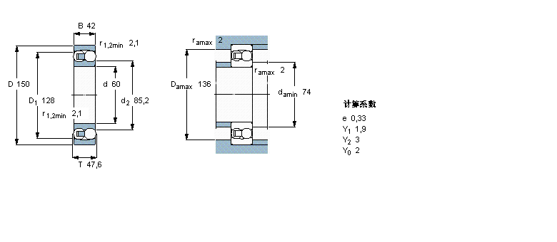 SKF 自調(diào)心球軸承, 圓柱孔和圓錐孔, 圓柱型內(nèi)孔, 無密封件1412M樣本圖片