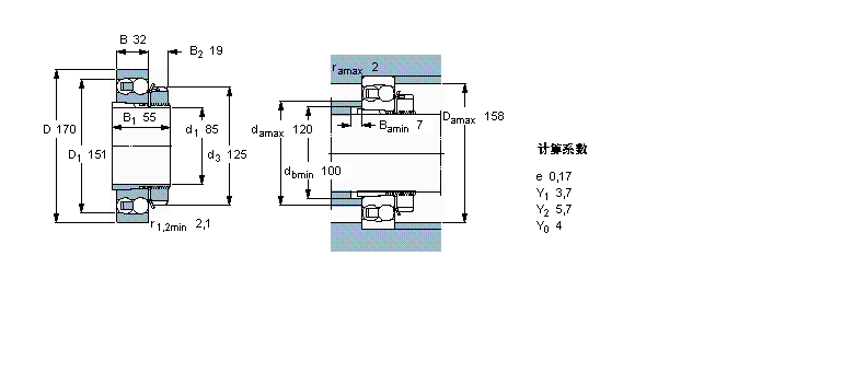 SKF 自調(diào)心球軸承, 帶緊定套, 無密封件1219K+H219樣本圖片