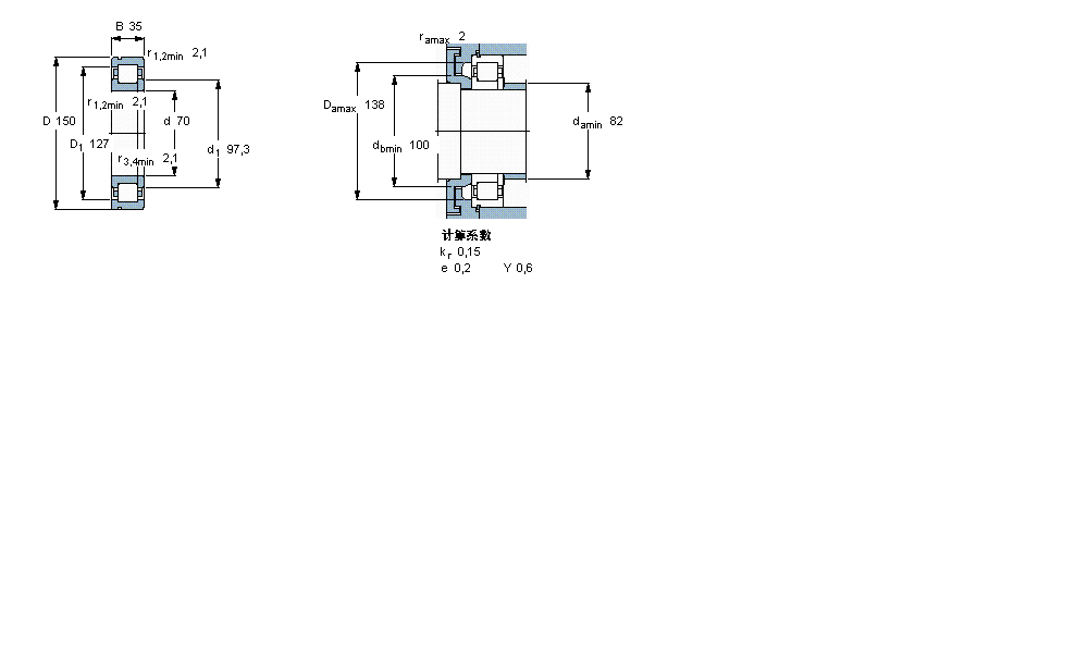 SKF 圓柱滾子軸承, 單列, NUP 設(shè)計, 于外圈的帶止動槽NUP314ECNP樣本圖片