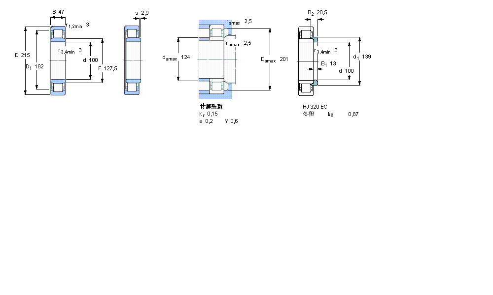 SKF 圓柱滾子軸承, 單列, NU 設(shè)計(jì), 于外圈的一個(gè)帶定位槽NU320ECN1ML樣本圖片