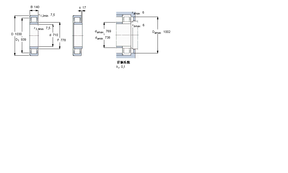 SKF 圓柱滾子軸承, 單列, NU 設(shè)計(jì), 于外圈的兩個(gè)帶定位槽NU10/710ECN2MA樣本圖片