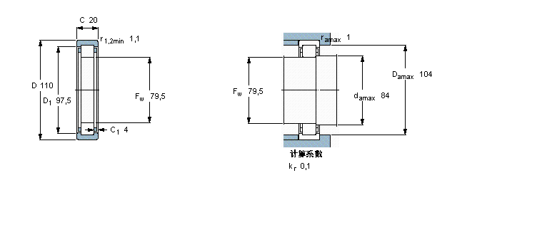 SKF 圓柱滾子軸承, 單列, 無內(nèi)圈RNU1014ECP樣本圖片