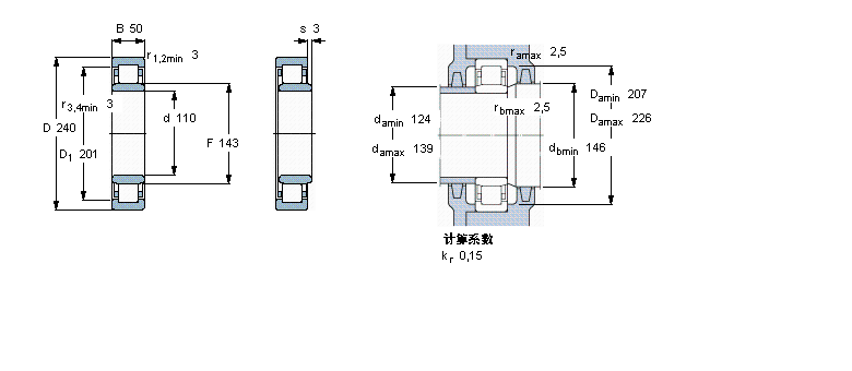 SKF 圓柱滾子軸承, 單列,INSOCOATNU322ECM/C3VL0241樣本圖片