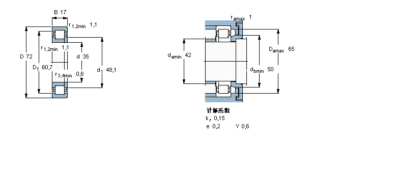 SKF 圓柱滾子軸承, 單列, 含Solid Oil, NUP 設計NUP207ECP/W64樣本圖片