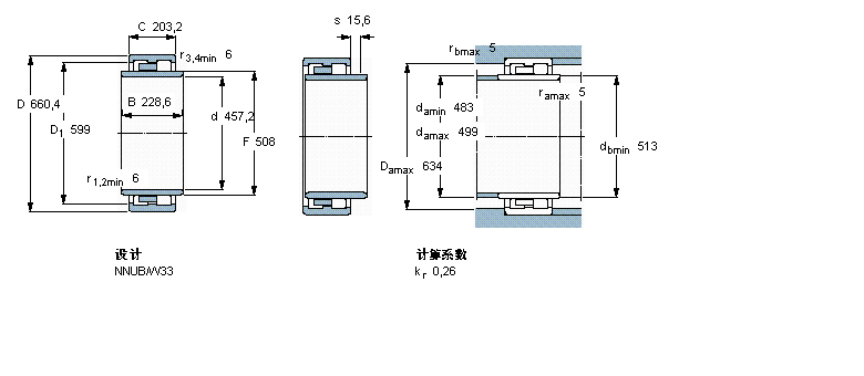 SKF 圓柱滾子軸承, 雙列, NNUBBC2B322969/HB1樣本圖片