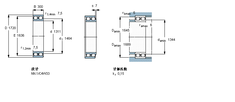 SKF 圓柱滾子軸承, 雙列, NN.1BC2B326372/HA1樣本圖片