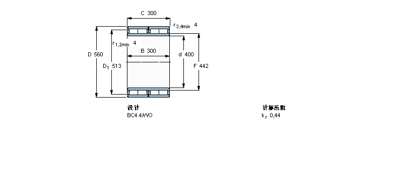 SKF 圓柱滾子軸承, 四列, BC4.4BC4-8059樣本圖片