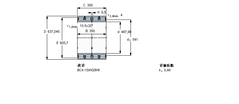 SKF 圓柱滾子軸承, 四列, BC4.15BC2B326196/HA1VJ202樣本圖片