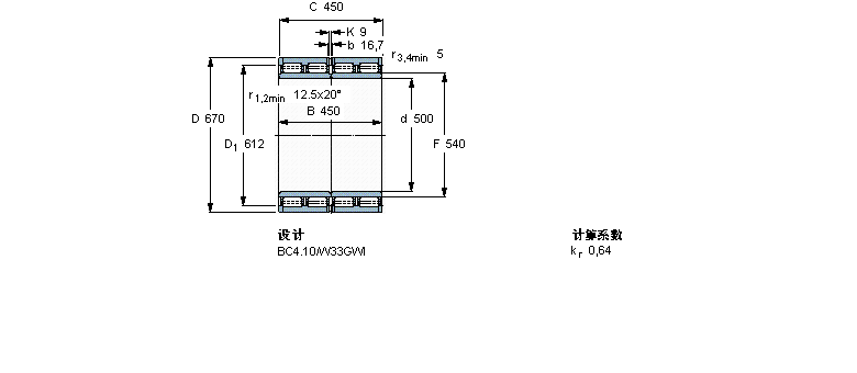 SKF 圓柱滾子軸承, 四列, BC4.10316083A樣本圖片