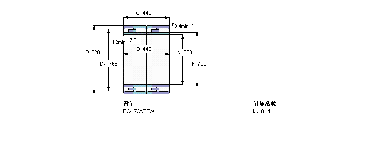SKF 圓柱滾子軸承, 四列, BC4.7239509FA樣本圖片