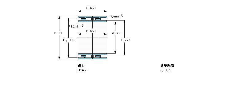 SKF 圓柱滾子軸承, 四列, BC4.7313477B/VJ202樣本圖片