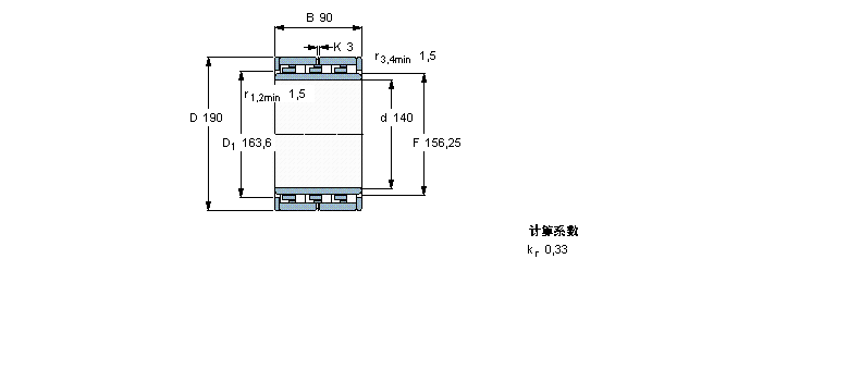 SKF 圓柱滾子軸承, 六列NNU6928M樣本圖片