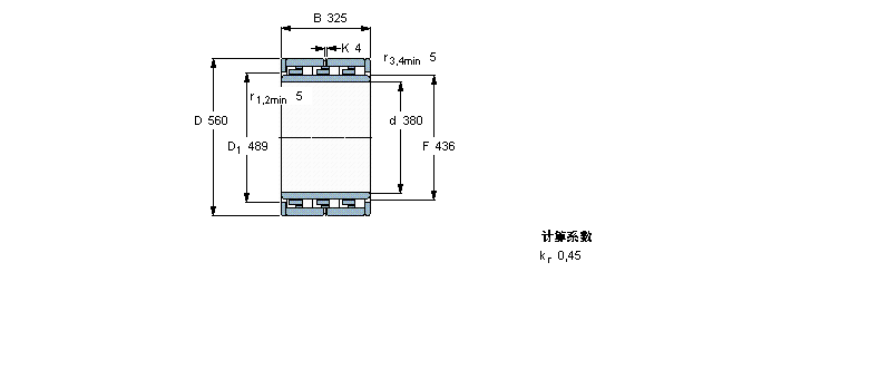SKF 圓柱滾子軸承, 六列NNU6076M樣本圖片