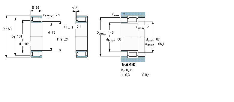 SKF 圓柱滾子軸承, 單列滿裝滾子, NJG 設(shè)計(jì)NJG2315VH樣本圖片
