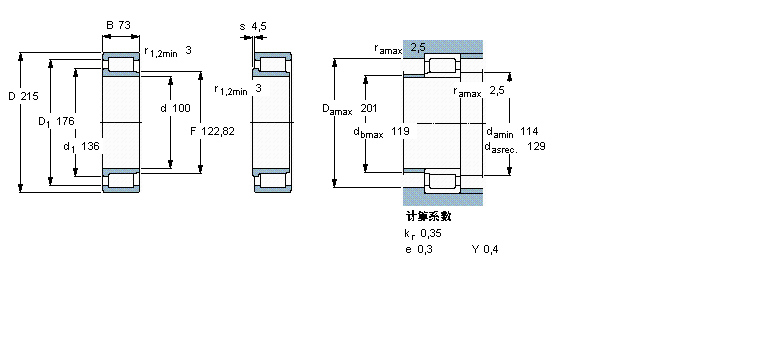SKF 圓柱滾子軸承, 單列滿裝滾子, NJG 設(shè)計NJG2320VH樣本圖片