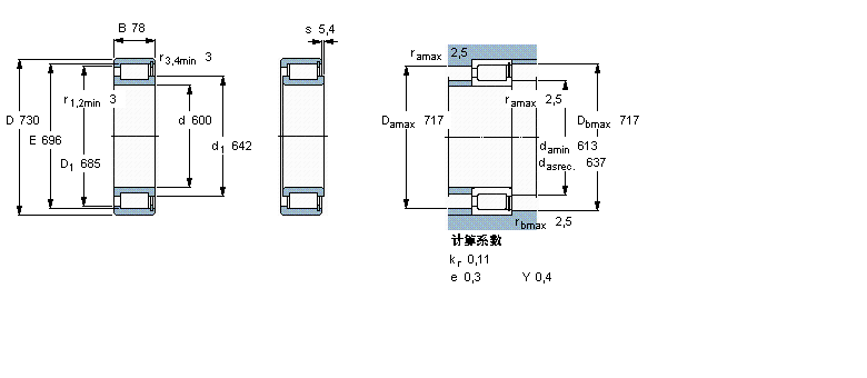 SKF 圓柱滾子軸承, 單列滿裝滾子, NCF 設(shè)計NCF28/600V樣本圖片