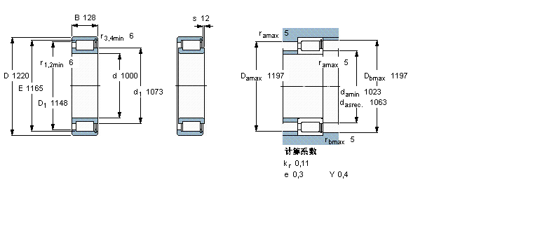 SKF 圓柱滾子軸承, 單列滿裝滾子, NCF 設計NCF28/1000V樣本圖片