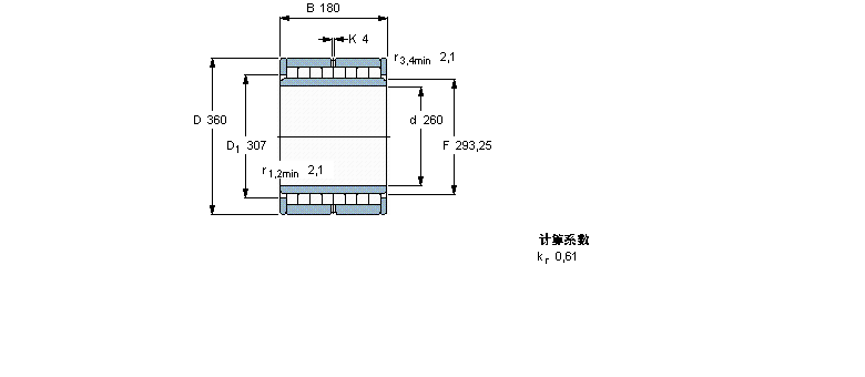 SKF 圓柱滾子軸承, 多列滿裝滾子NNU6952V樣本圖片