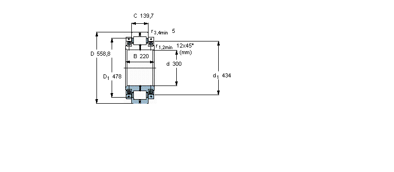 SKF 圓柱滾子軸承, 剖分式單列316733DD樣本圖片