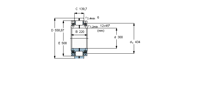 SKF 圓柱滾子軸承, 剖分式單列BCSB322810樣本圖片