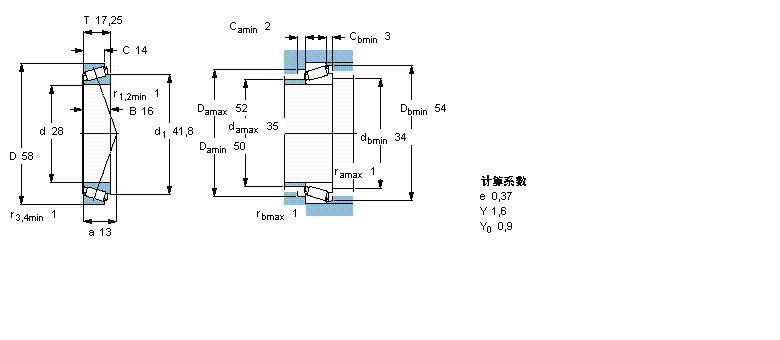 SKF 圓錐滾子軸承, 單列, 公制軸承302/28J2樣本圖片