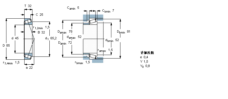SKF 圓錐滾子軸承, 單列, 公制軸承33209/Q樣本圖片