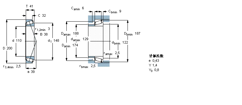 SKF 圓錐滾子軸承, 單列, 公制軸承30222J2樣本圖片