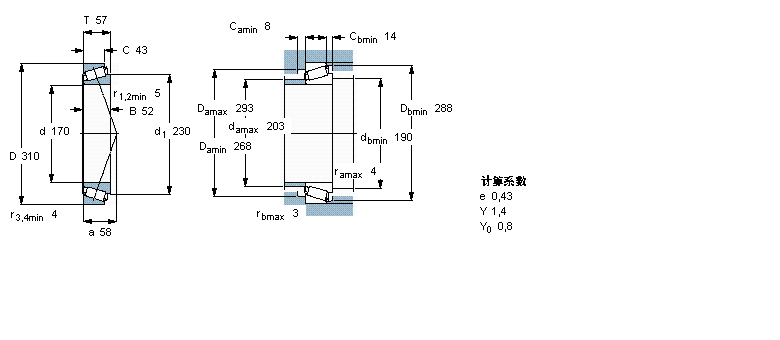 SKF 圓錐滾子軸承, 單列, 公制軸承30234J2樣本圖片