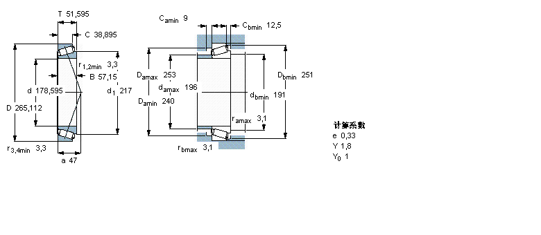 SKF 圓錐滾子軸承, 單列, 英制軸承M336948/912樣本圖片