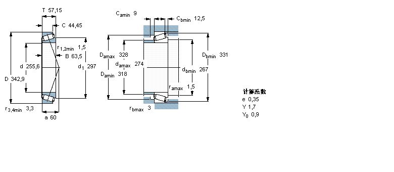 SKF 圓錐滾子軸承, 單列, 英制軸承M349547/510樣本圖片