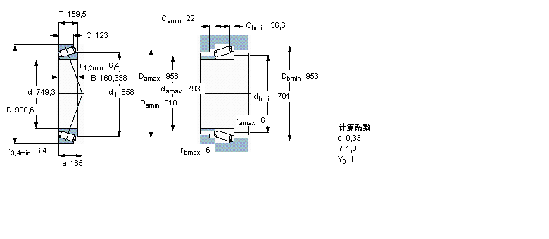 SKF 圓錐滾子軸承, 單列, 英制軸承LM283649/610/HA1樣本圖片