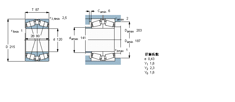 SKF 圓錐滾子軸承, 單列，面對(duì)面配對(duì)30224J2/DF樣本圖片