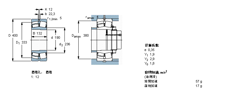 SKF 球面滾子軸承, 圓柱和圓錐孔, 圓錐型內孔, 用于振動場合22338CCKJA/W33VA405樣本圖片